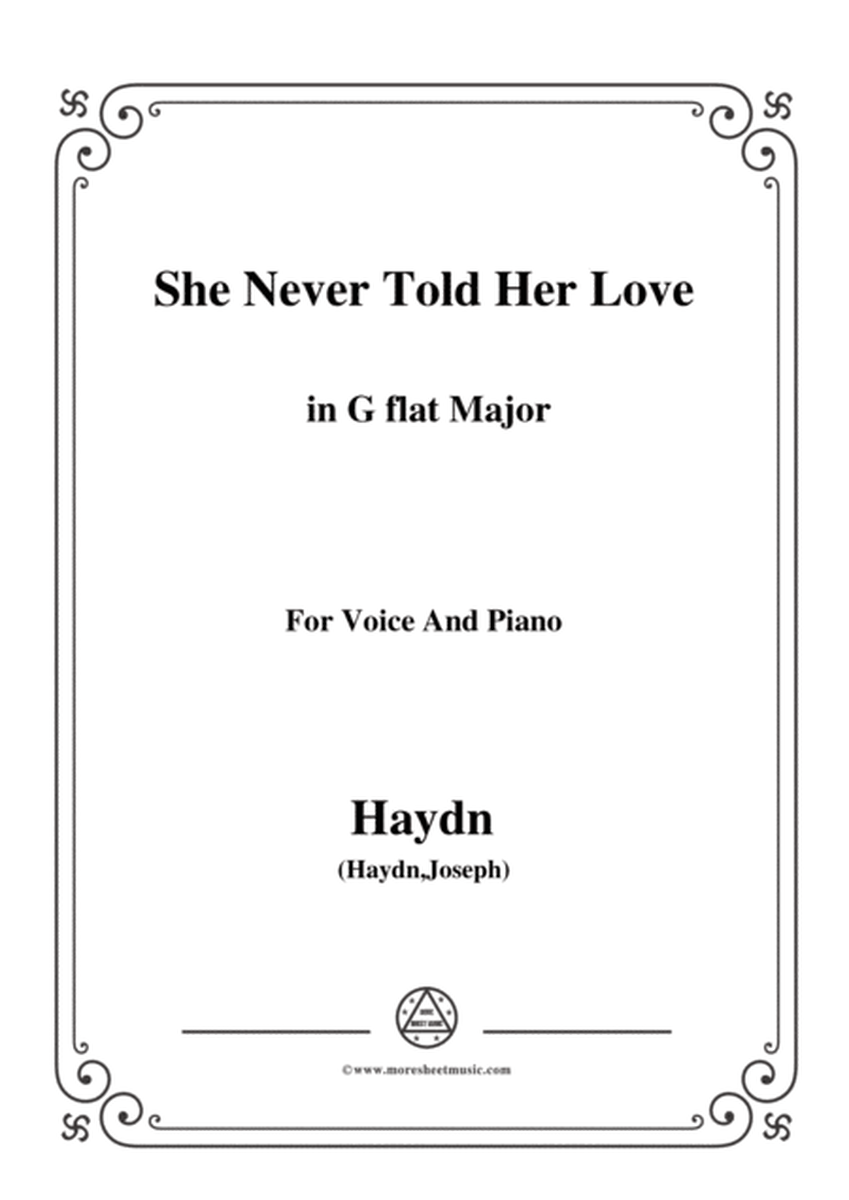 Haydn-She Never Told Her Love in G flat Major, for Voice and Piano image number null