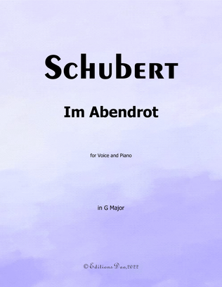 Im Abendrot, by Schubert, in G Major