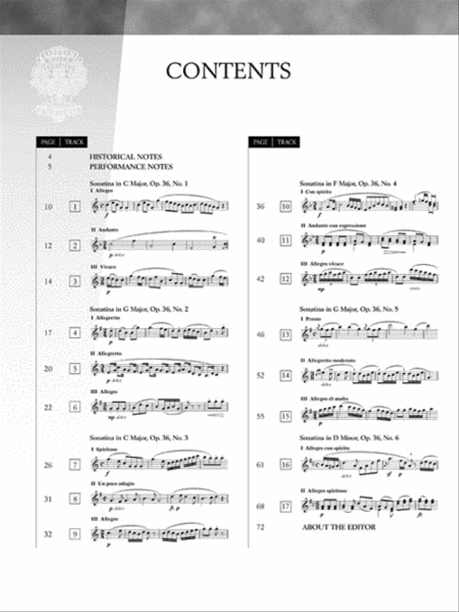 Clementi – Sonatinas, Opus 36 image number null