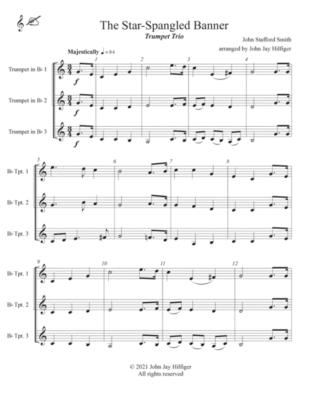 The Star-Spangled Banner for Trumpet Trio image number null