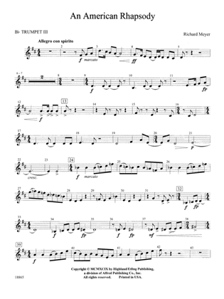 An American Rhapsody: 3rd B-flat Trumpet