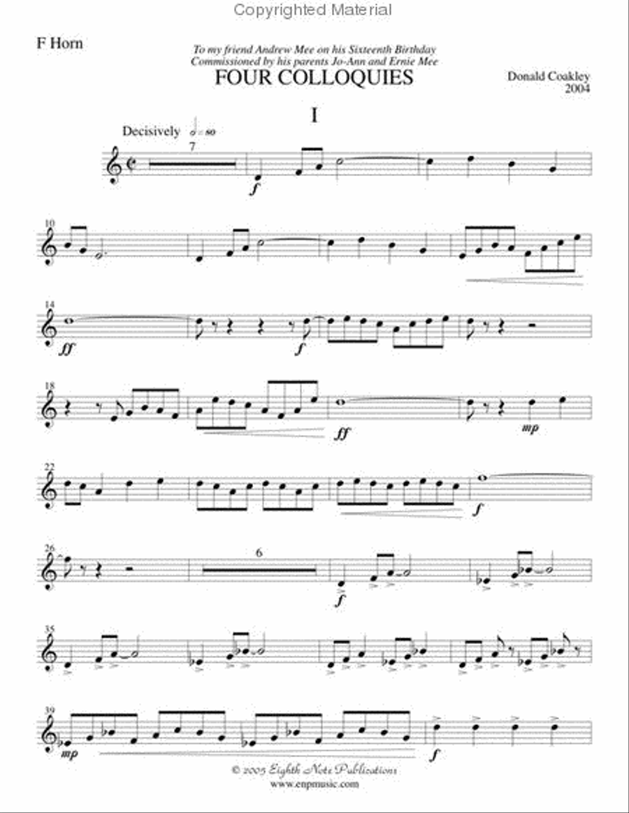 Four Colloquies Four Colloquies Small Ensemble scores gallery preview page 2
