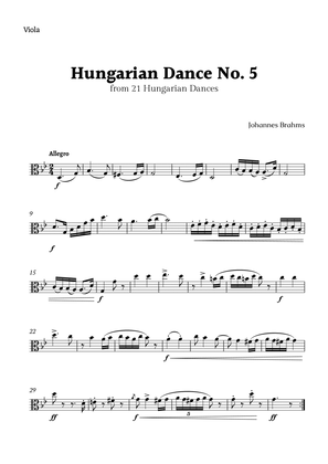 Hungarian Dance No. 5 by Brahms for Viola Solo