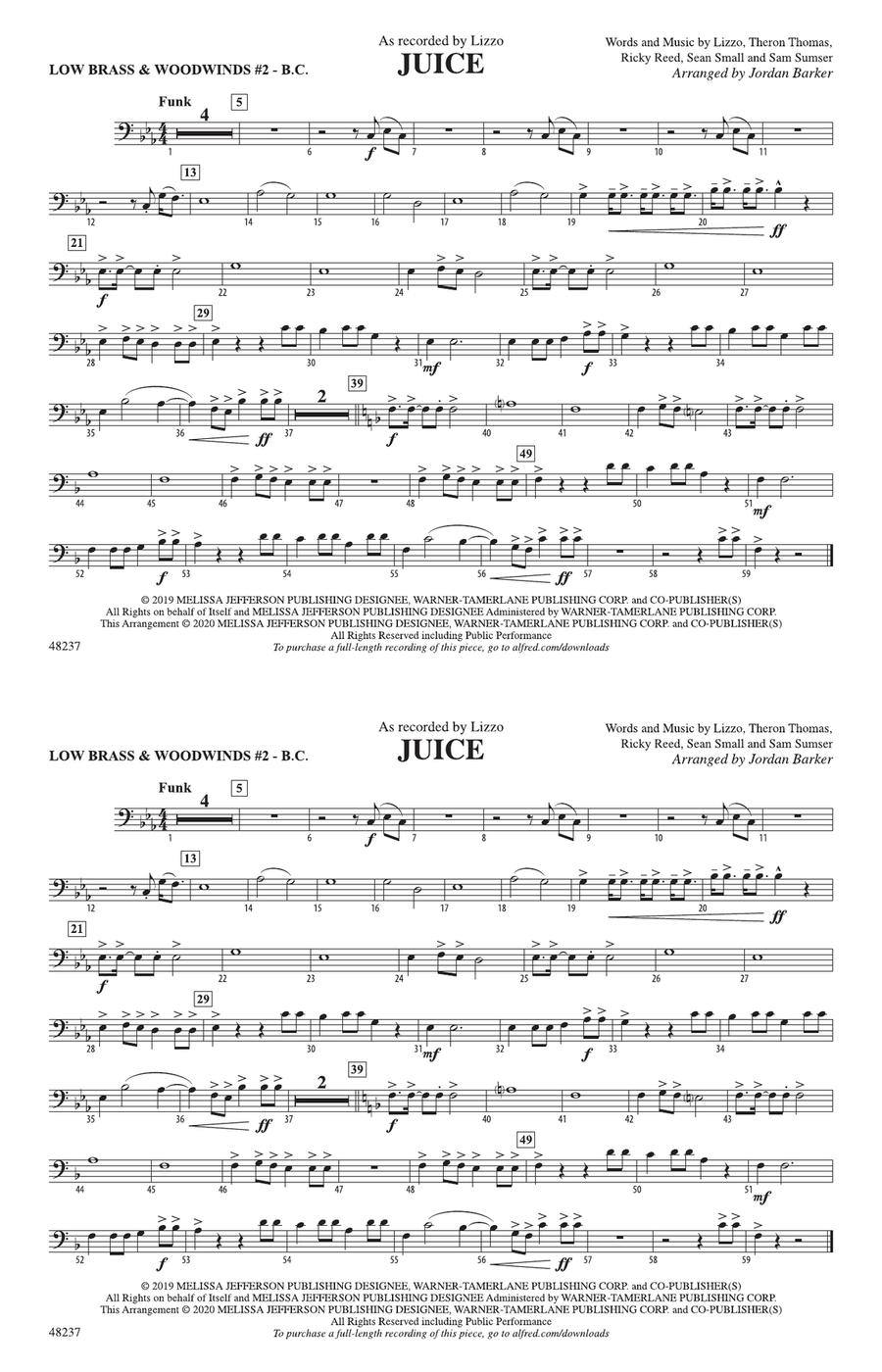 Juice: Low Brass & Woodwinds #2 - Bass Clef