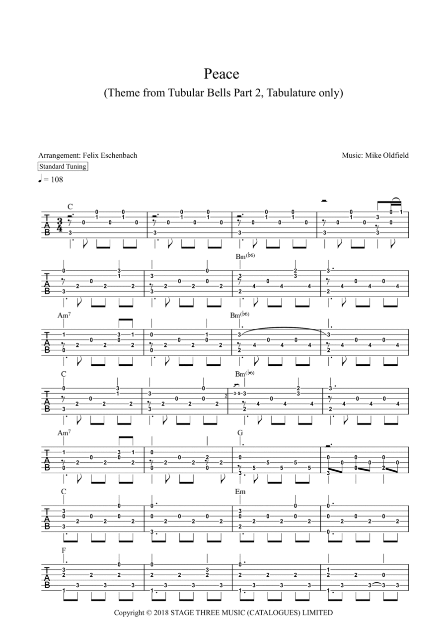 Peace Acoustic Guitar scores gallery preview page 1