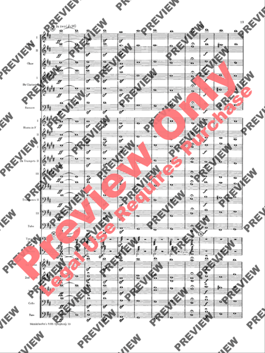 Mendelssohn's 5th Symphony Reformation, 4th Movement Full Orchestra scores gallery preview page 20