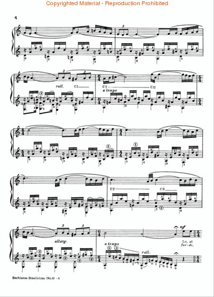 Bachianas Brasileiras No. 5: Aria Classical Guitar scores gallery preview page 3