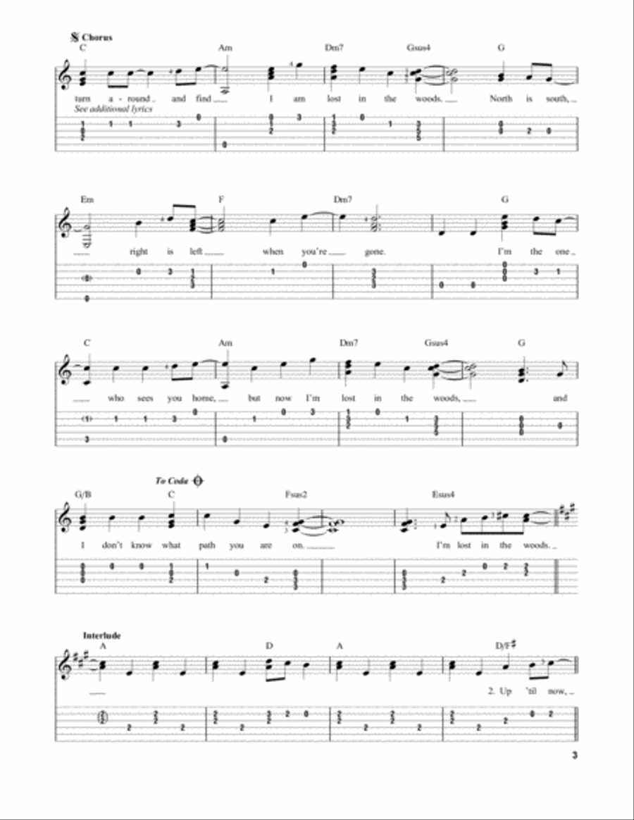 Lost In The Woods (from Disney's Frozen 2) Guitar Tablature scores gallery preview page 3
