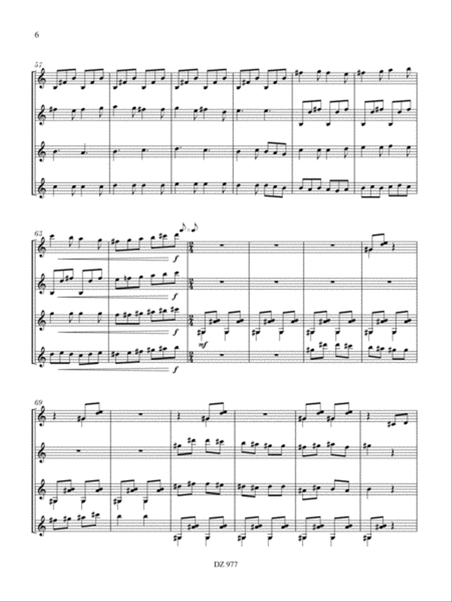 Pen ar bed Guitar Ensemble scores gallery preview page 6