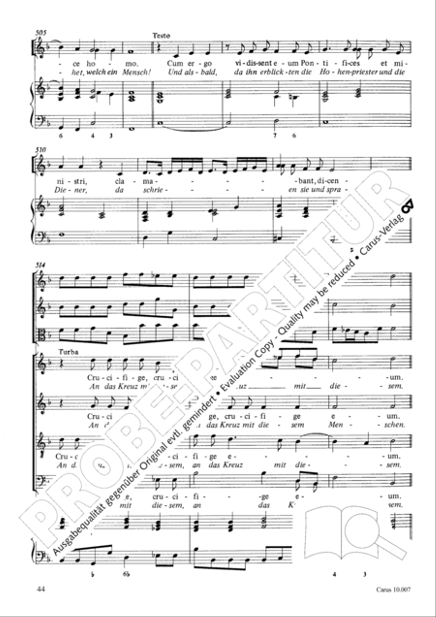 St. John Passion (Johannes-Passion) TB scores gallery preview page 45