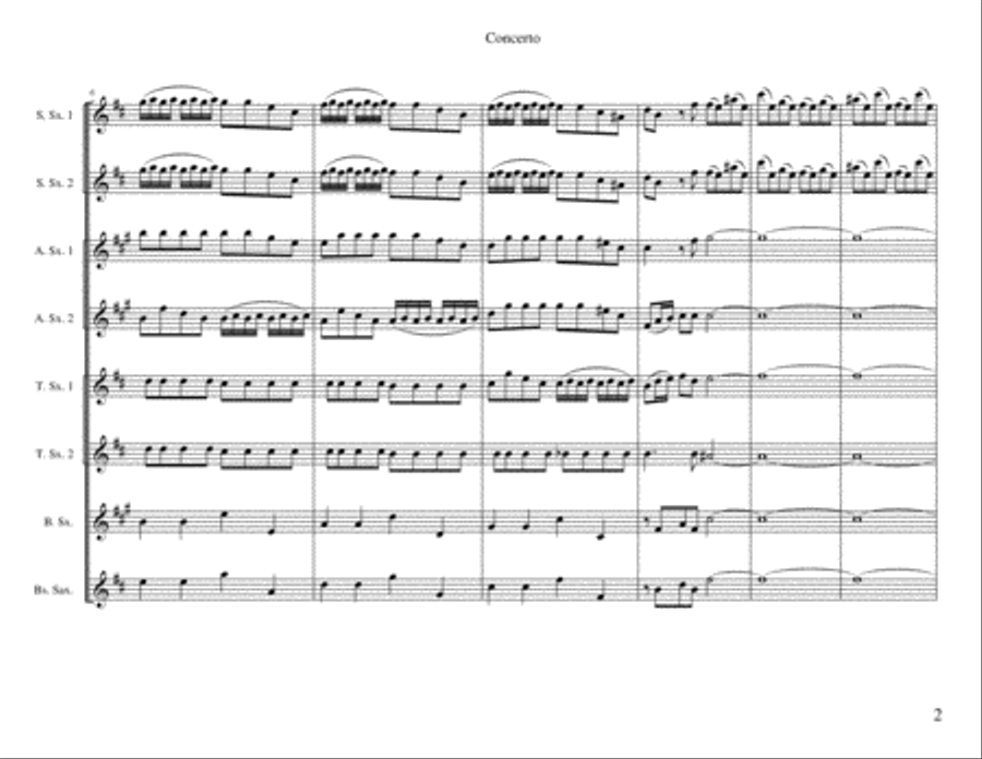 Concerto for Organ (BWV 593) Woodwind Ensemble scores gallery preview page 3