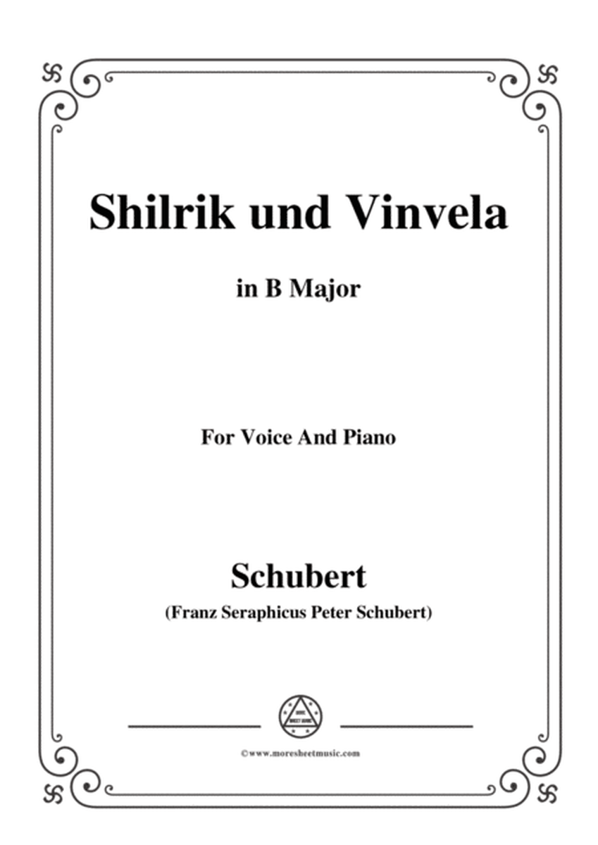 Schubert-Shilrik und Vinvela,in B Major,for Voice&Piano image number null