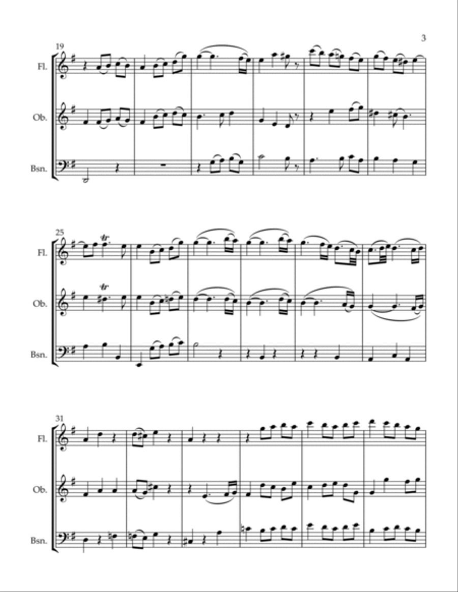 Acante et Cephise - Dance Woodwind Trio scores gallery preview page 3