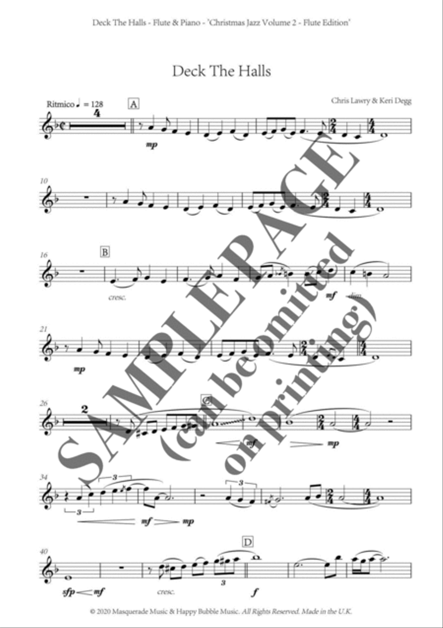 Christmas Jazz Volume 2 for Flute; Five Christmas/Holiday pieces in Jazz Styles. Flute Solo scores gallery preview page 4