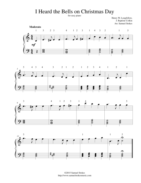 I Heard the Bells on Christmas Day - for easy piano image number null