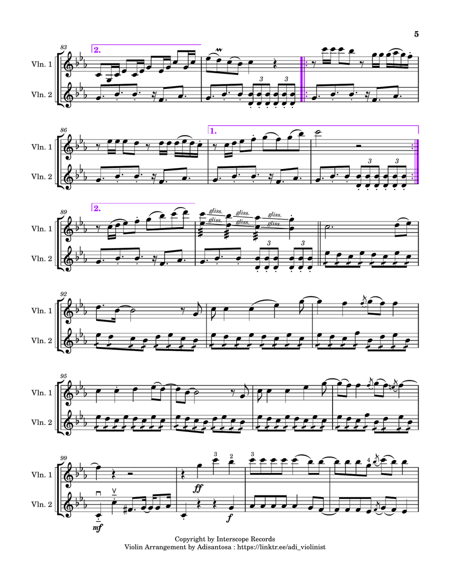 Judas String Duet scores gallery preview page 5