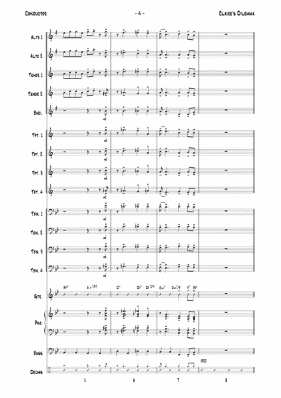 Claire's Dilemma Jazz Ensemble scores gallery preview page 4
