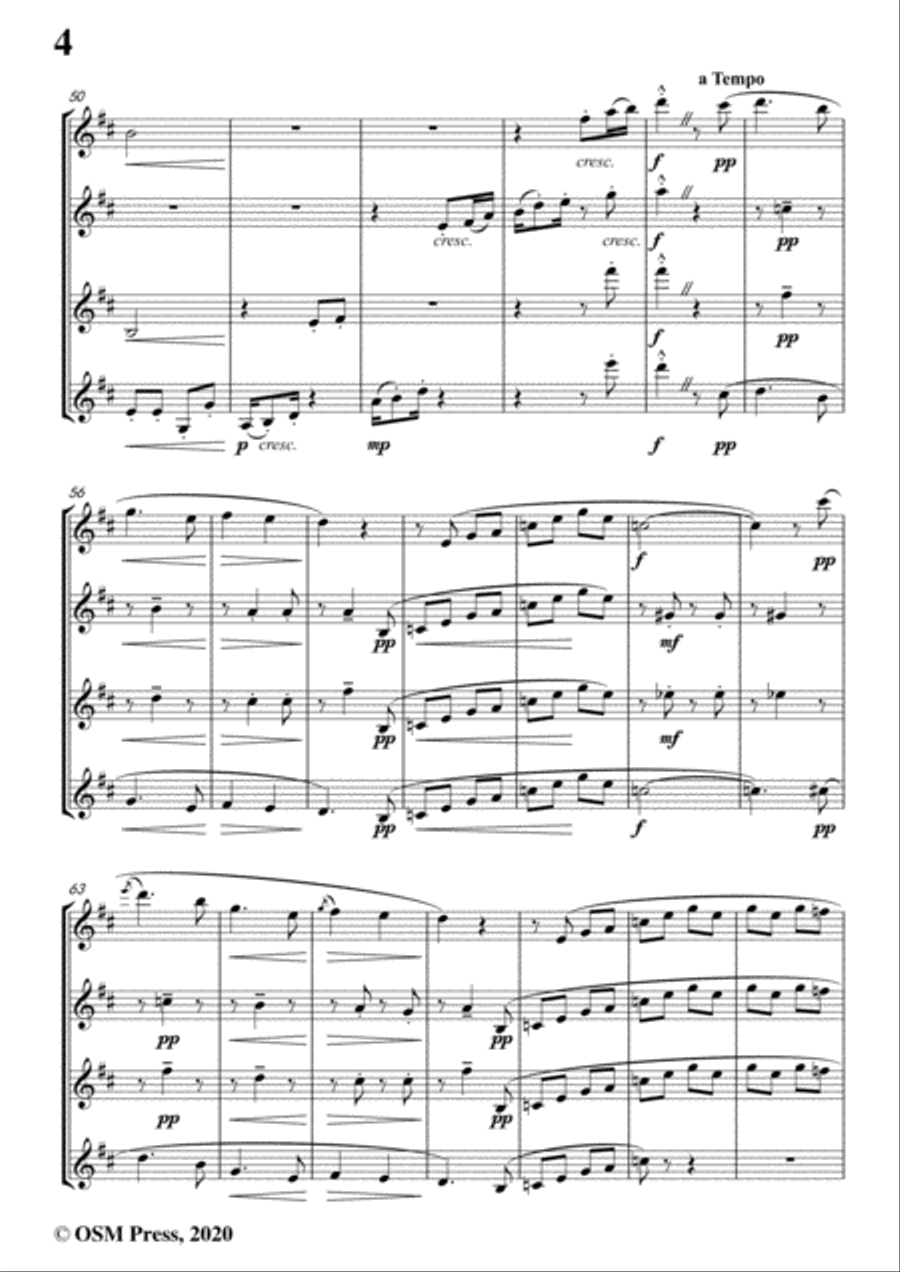 Debussy-Le Petit Negre(The Little Nigar),in C Major,for four Clarinets Clarinet Quartet scores gallery preview page 6