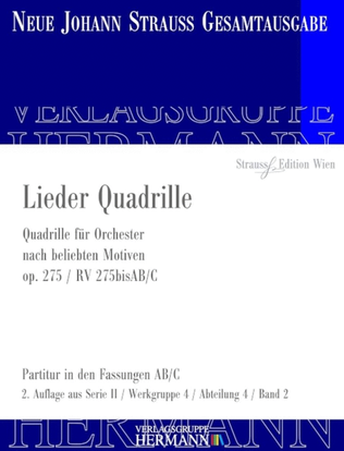 Book cover for Lieder Quadrille Op. 275 RV 275bisAB/C