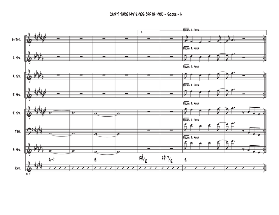 Can't Take My Eyes Off Of You Tenor Saxophone scores gallery preview page 3