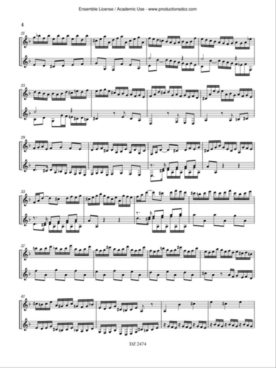 English Suite No. 2 BWV 807 Classical Guitar scores gallery preview page 4