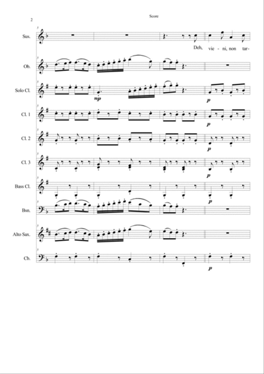 Lascia ch'io pianga for soprano and concert band Concert Band scores gallery preview page 2