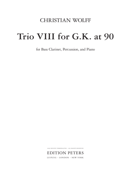 Trio VIII for G.K. At 90