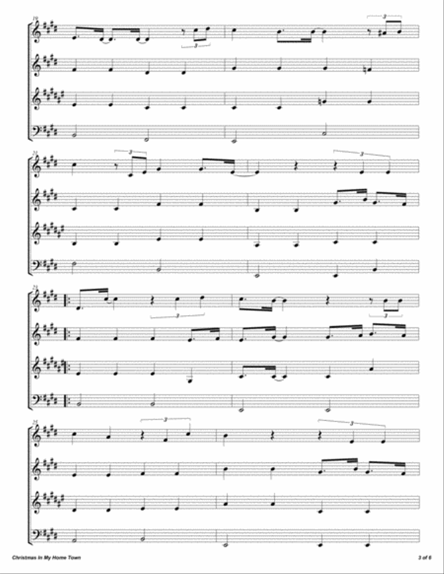 Christmas In My Home Town Woodwind Quartet scores gallery preview page 4