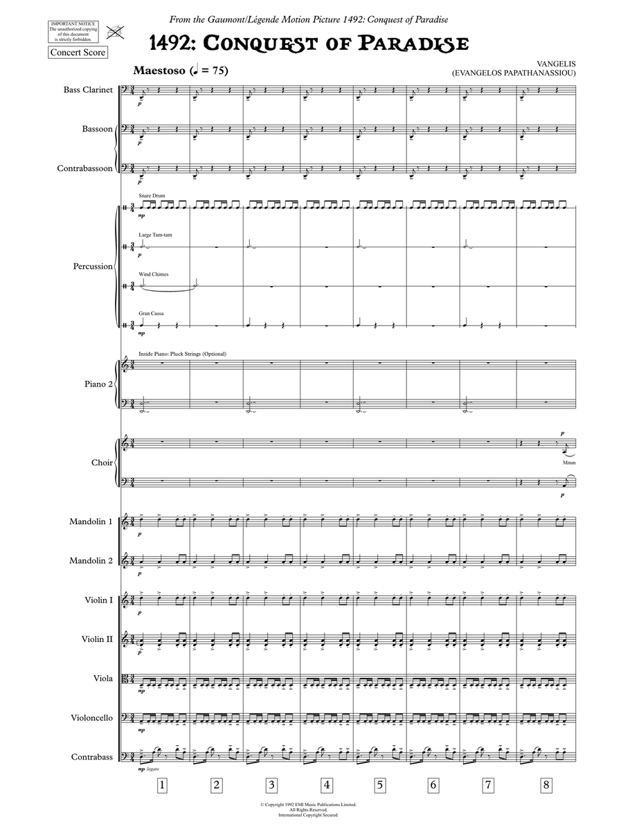 Conquest Of Paradise - Score Only Full Orchestra scores gallery preview page 3