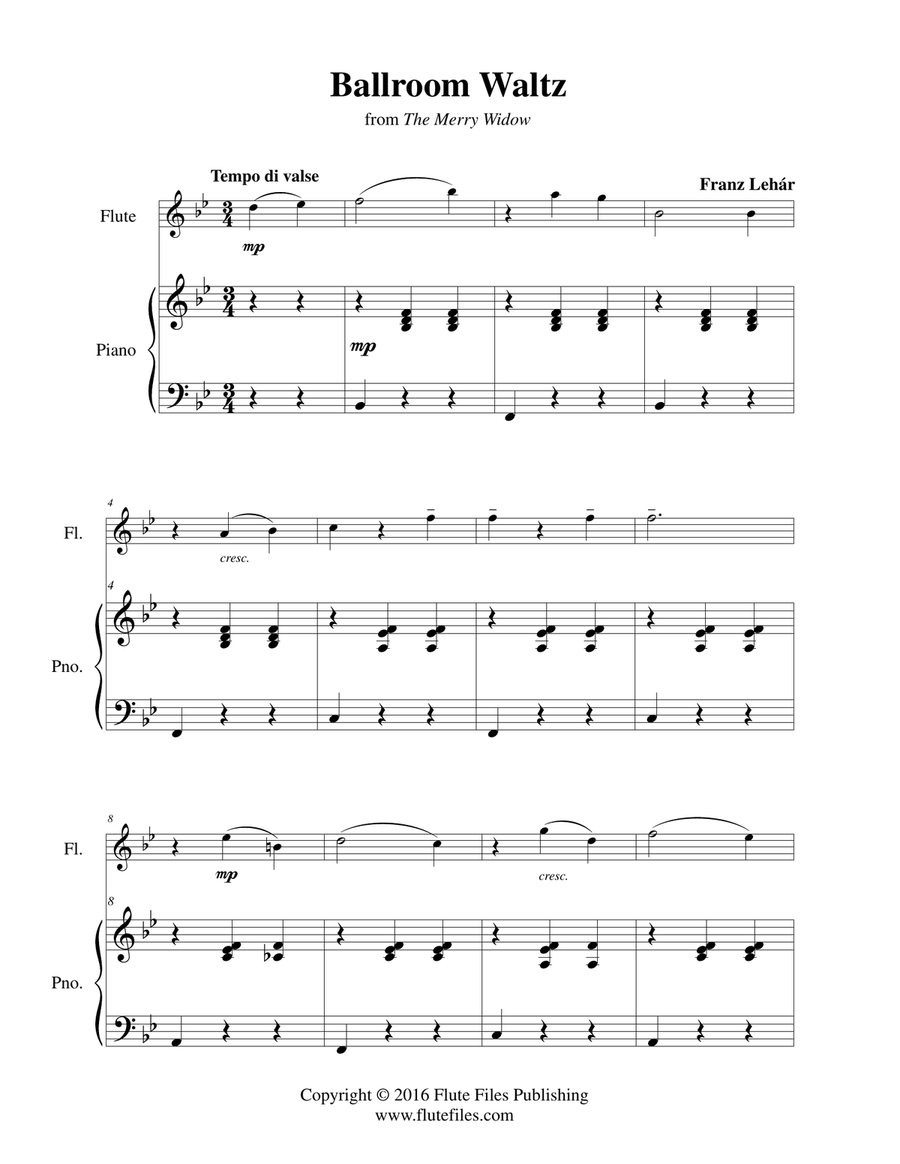 Ballroom Waltz - Flute Solo Chamber Music scores gallery preview page 3