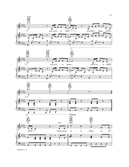 Michelle Branch: Everywhere sheet music for voice, piano or guitar