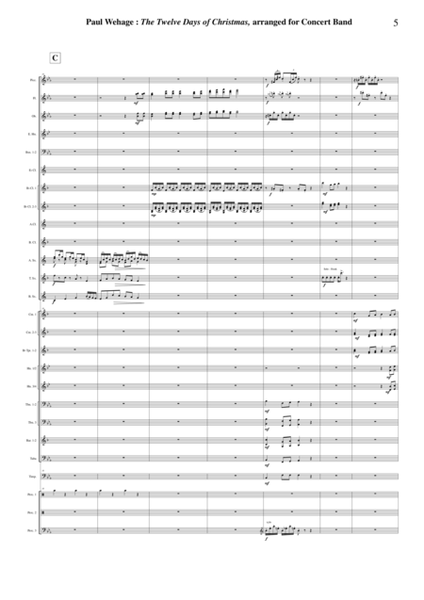 Paul Wehage : The Twelve Days Of Christmas, arranged for concert band, full score