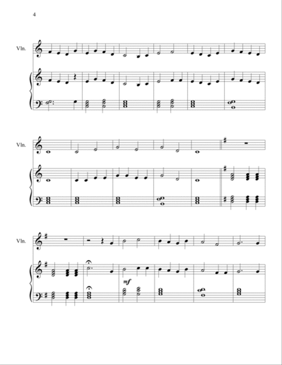 Hymn Duets for Everyone: Piano & Violin Duets String Duet scores gallery preview page 4