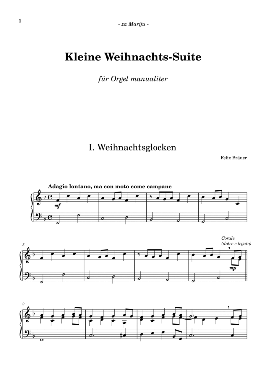 Kleine Weihnachts-Suite Organ Solo scores gallery preview page 1