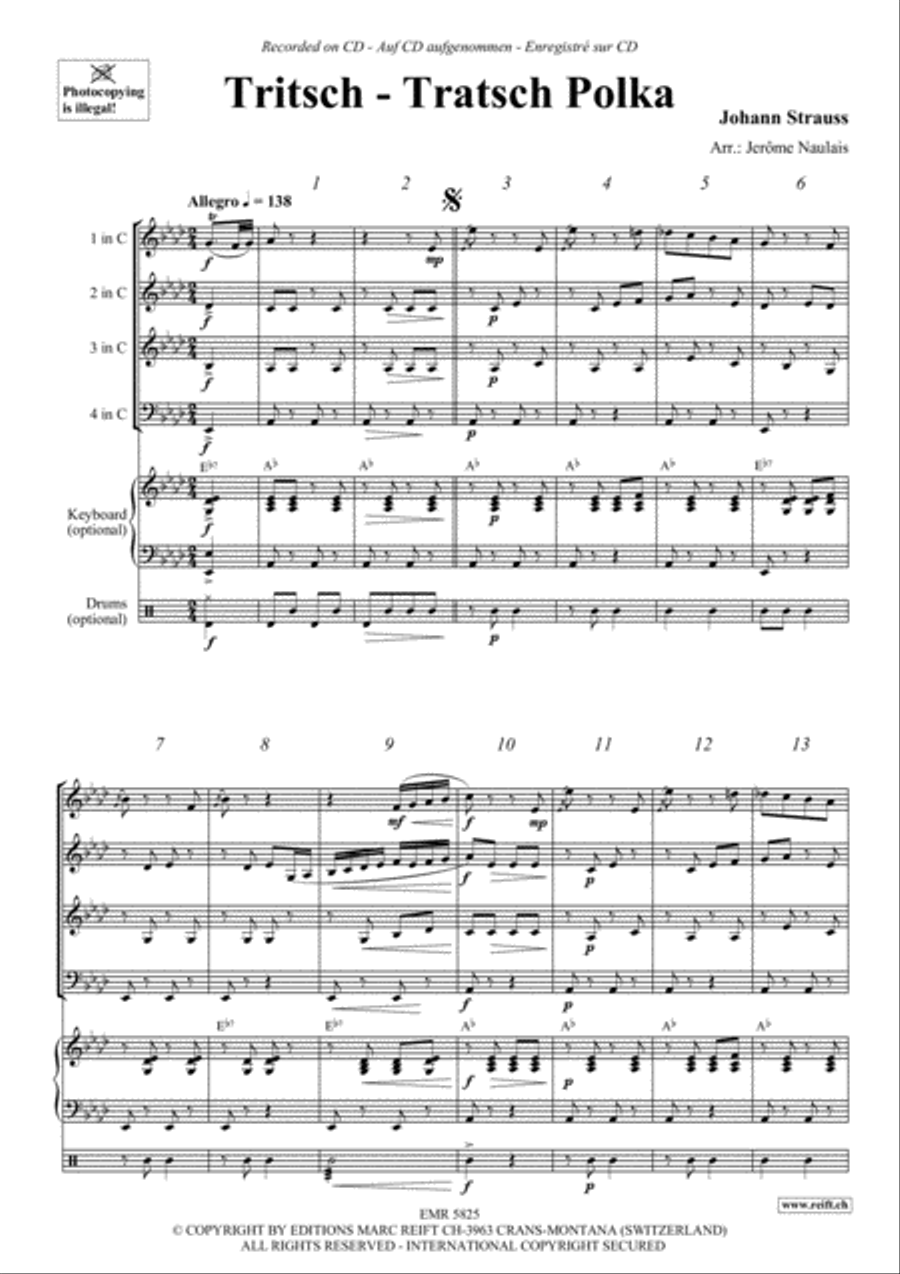 Tritsch-Tratsch Polka Concert Band scores gallery preview page 3