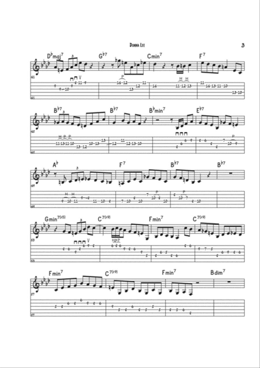 Donna Lee Electric Guitar scores gallery preview page 3
