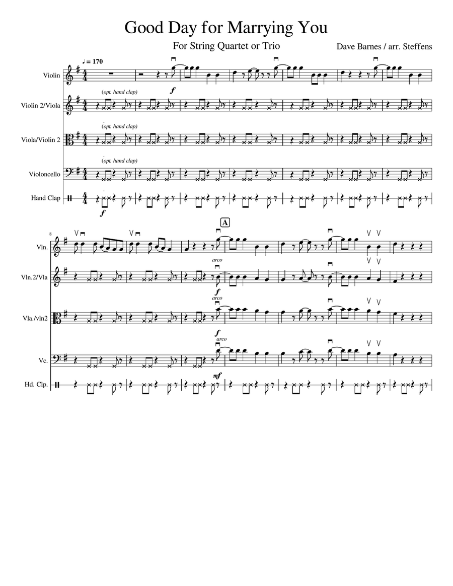 Good Day For Marrying You Small Ensemble scores gallery preview page 1