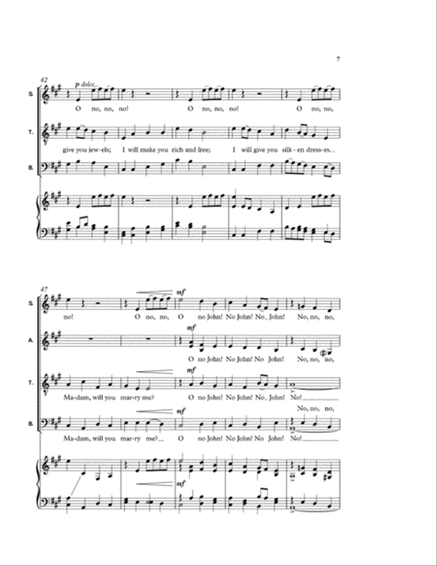 O, no John! O, no John! 4-Part scores gallery preview page 3