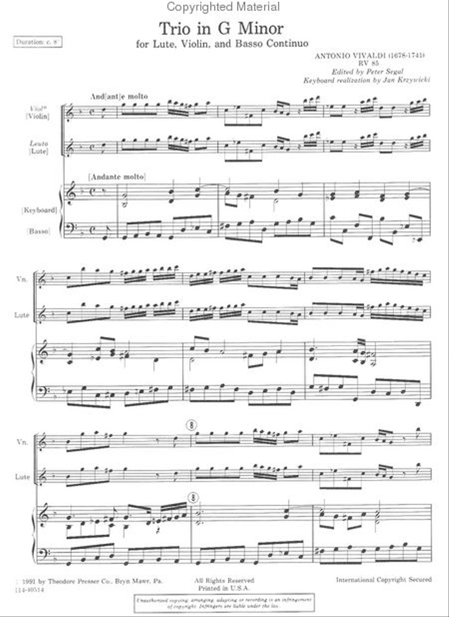 Trio in G Minor Trio in G Minor Chamber Music scores gallery preview page 2