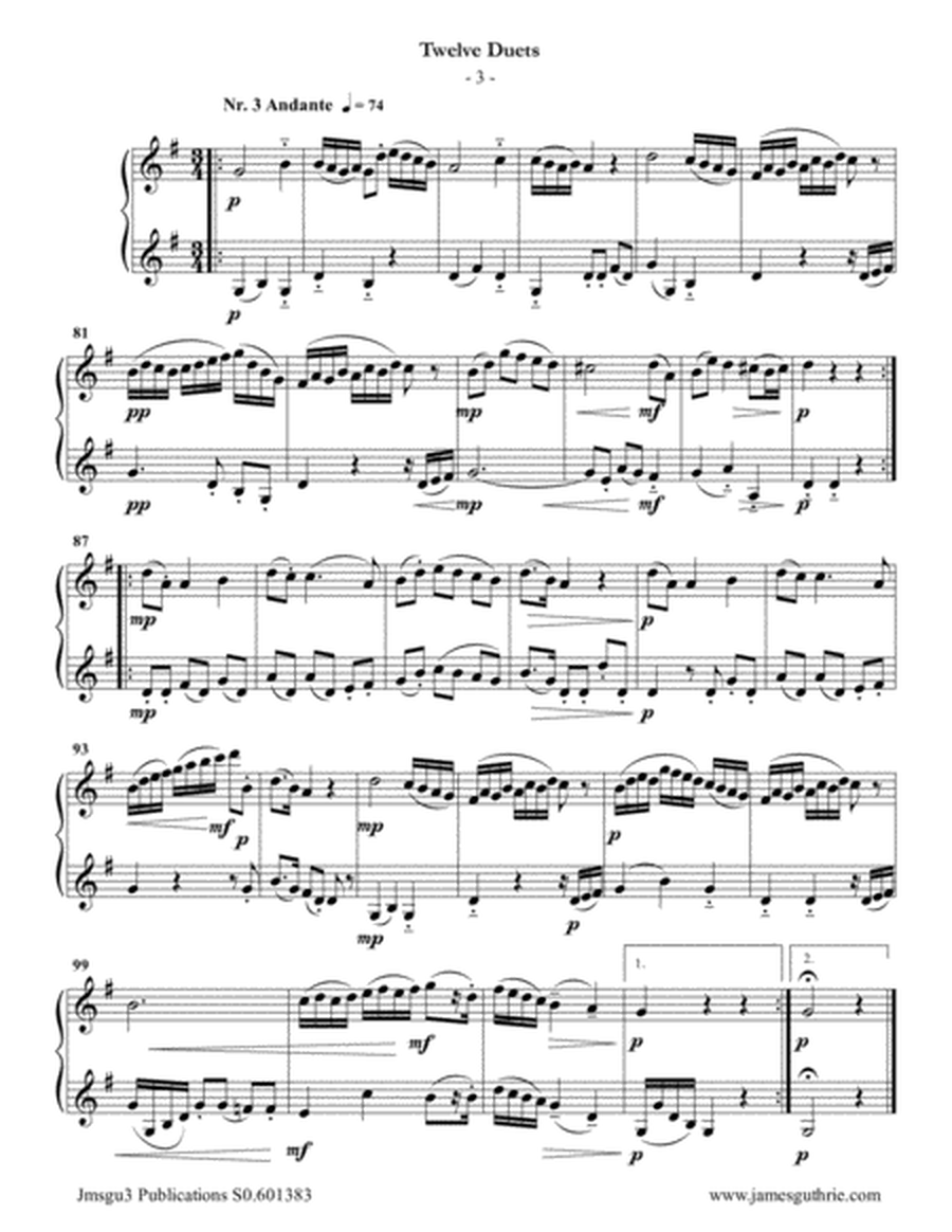 Mozart: 12 Duets K. 487 for Violin Duo image number null