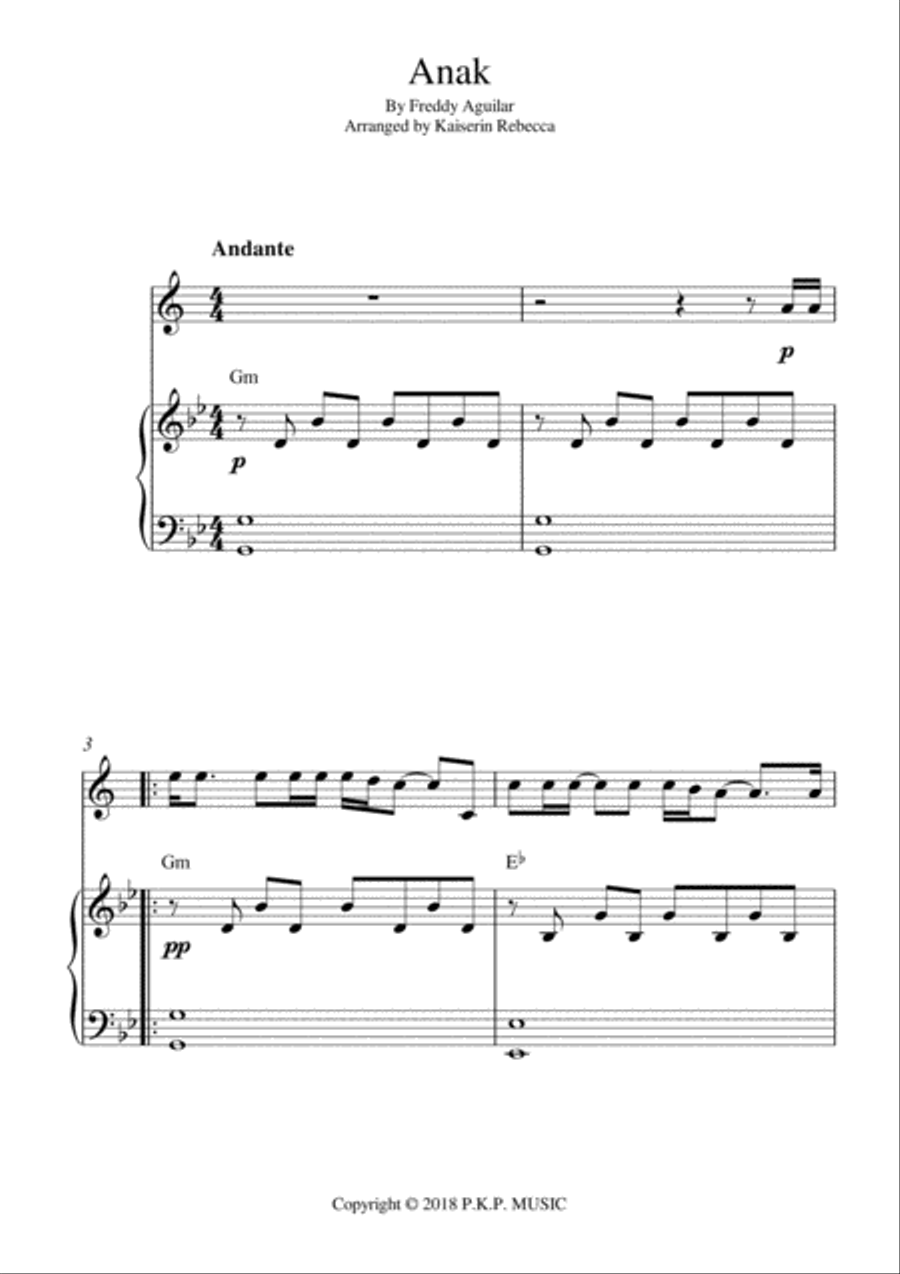 Anak Anak Tenor Saxophone scores gallery preview page 1