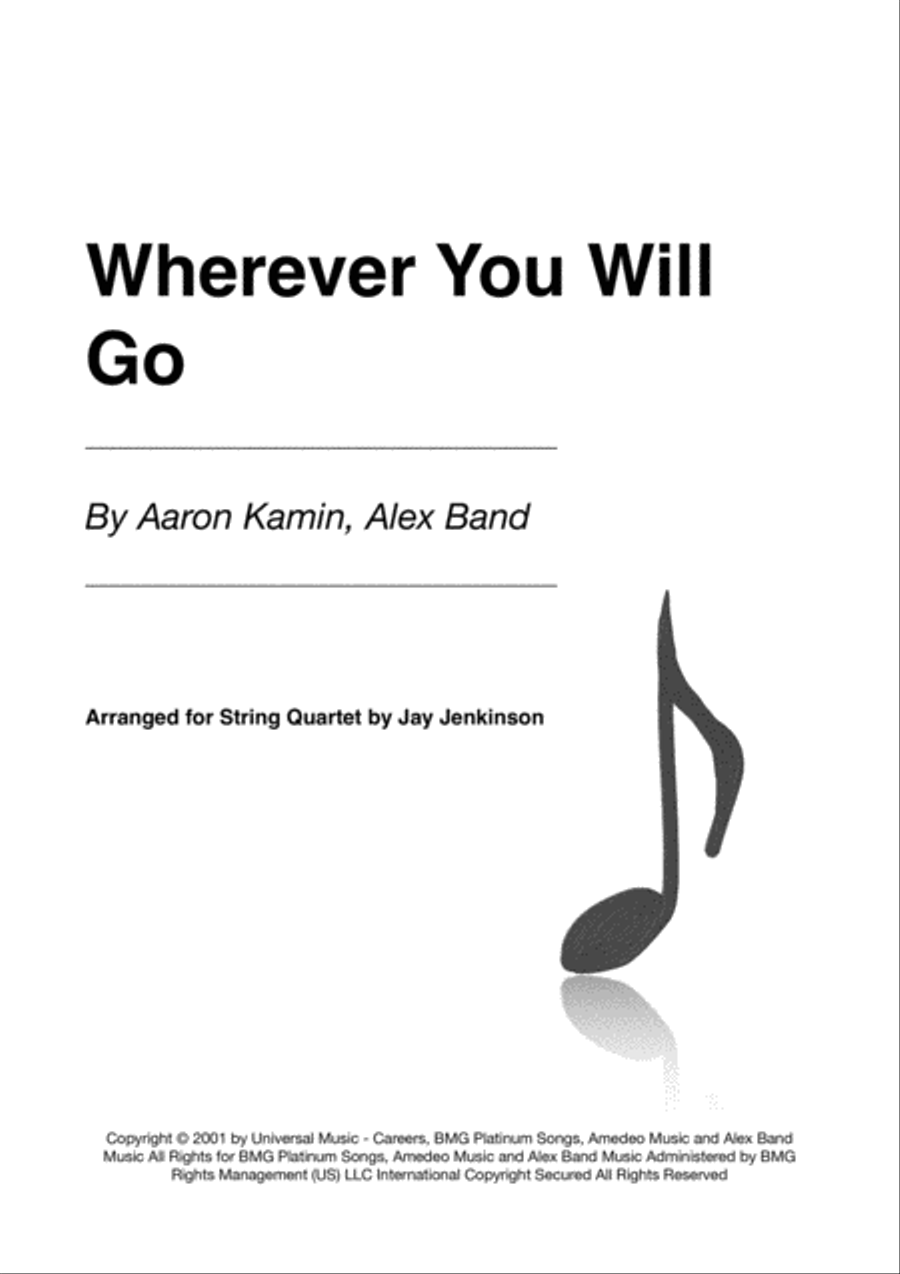 Wherever You Will Go String Quartet scores gallery preview page 1