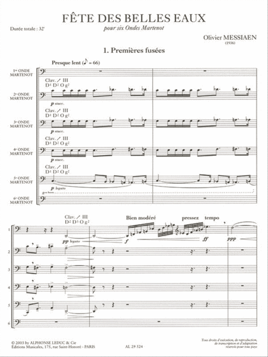 Fete Des Belles Eaux (ondes Martenot 5 Or More) Collection / Songbook scores gallery preview page 2
