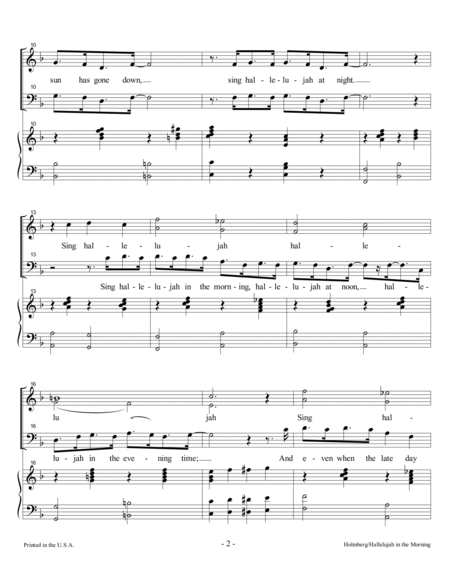 Hallelujah in the Morning - SATB