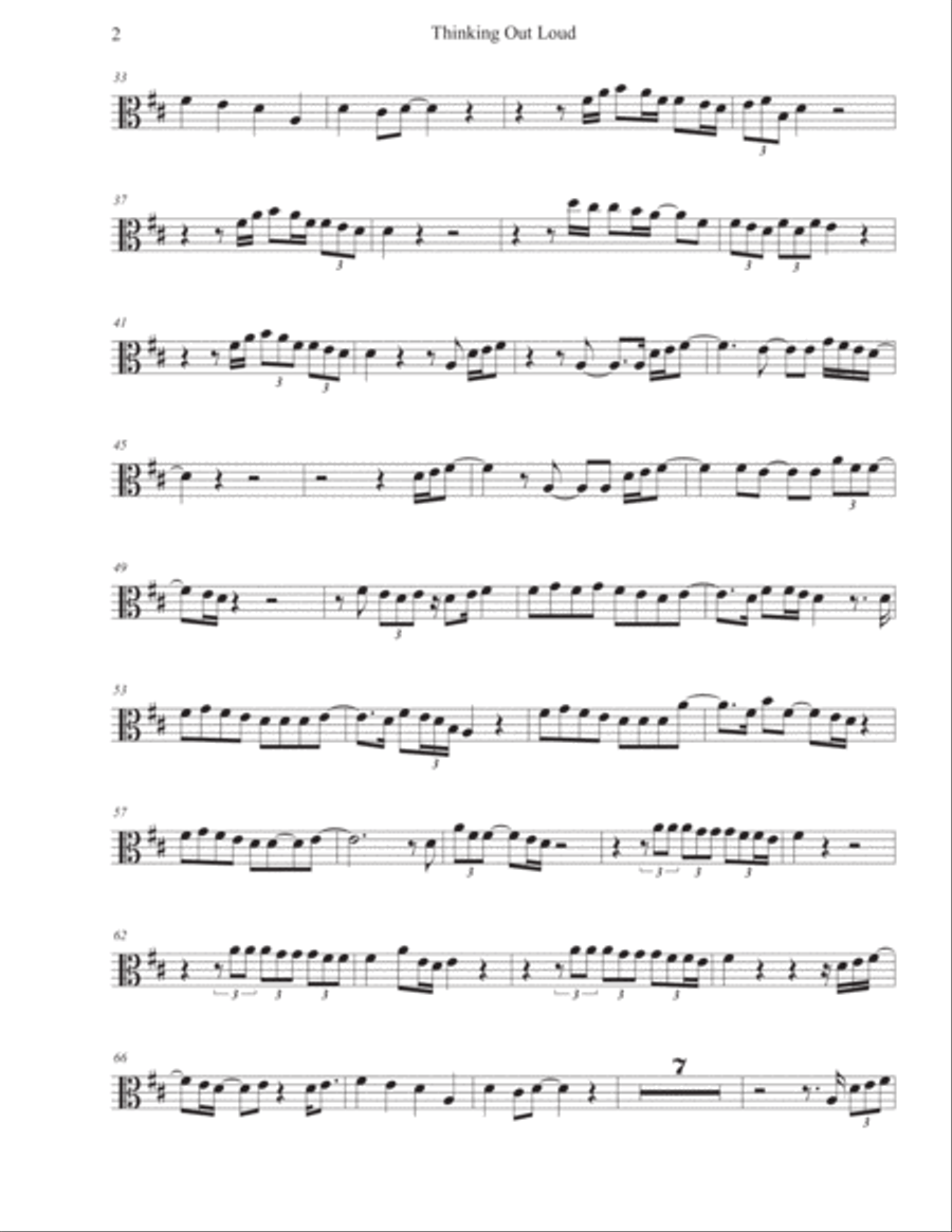 Thinking Out Loud Viola Solo scores gallery preview page 2