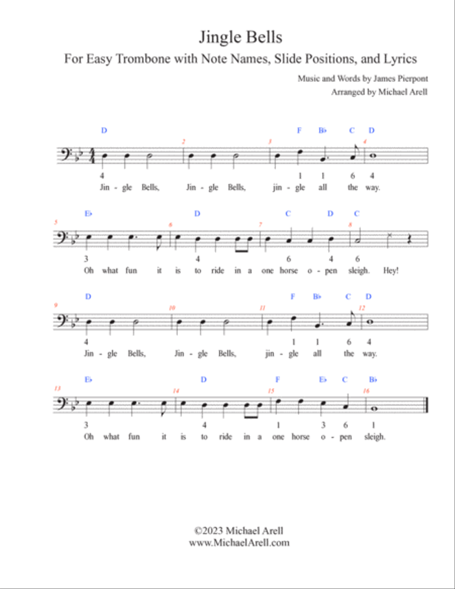 Jingle Bells--Trombone Trombone Solo scores gallery preview page 2