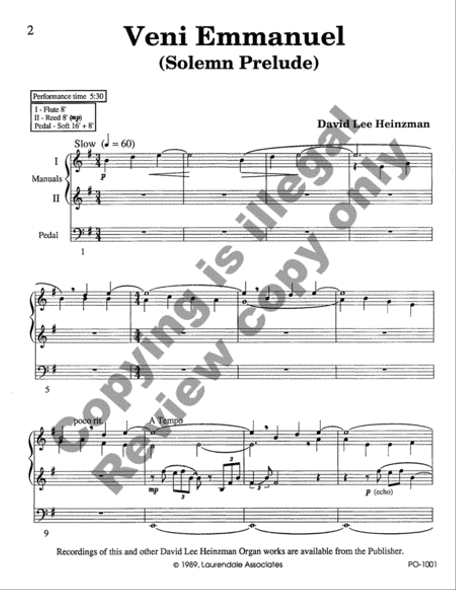 Veni Emmanuel Veni Emmanuel Organ scores gallery preview page 3