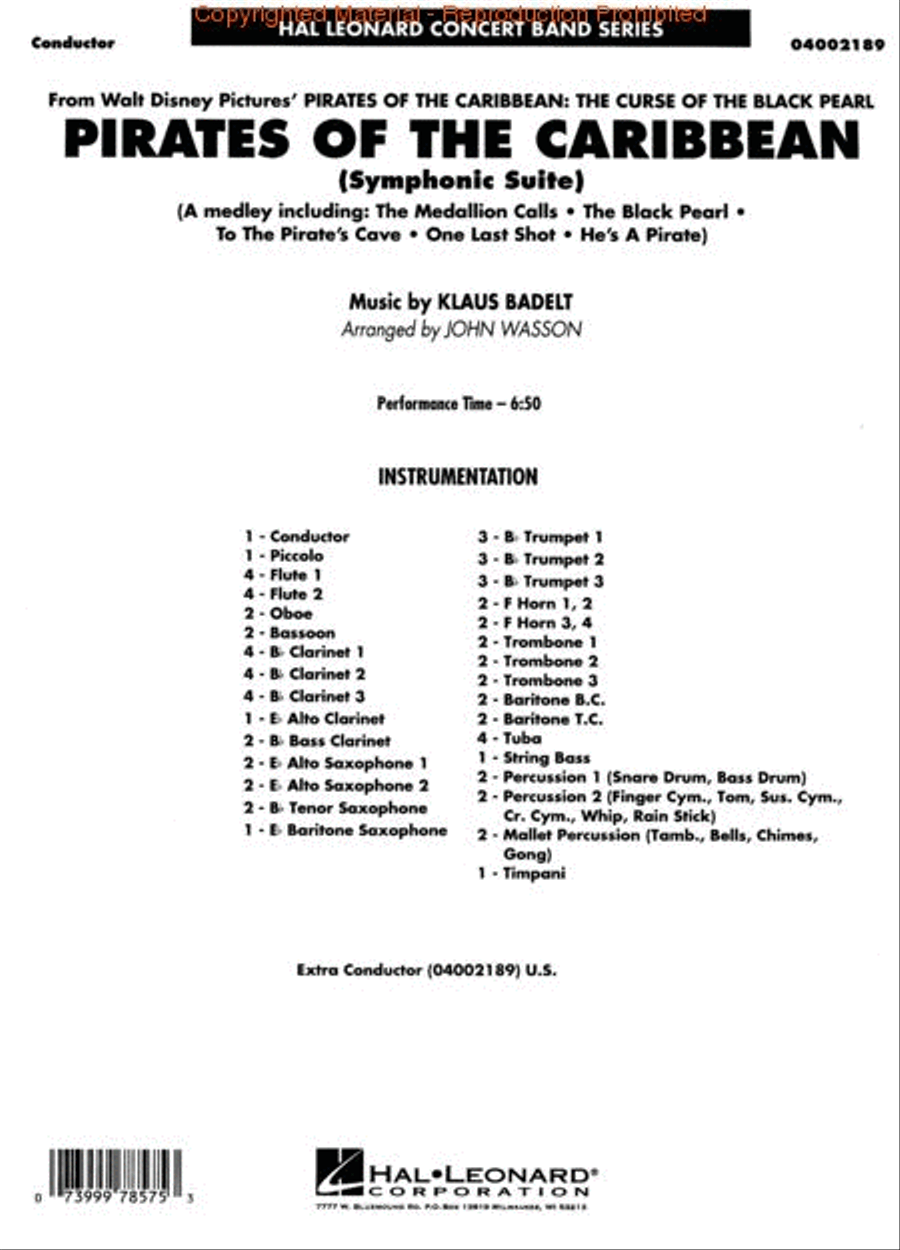 Pirates of the Caribbean (Symphonic Suite) Concert Band scores gallery preview page 2