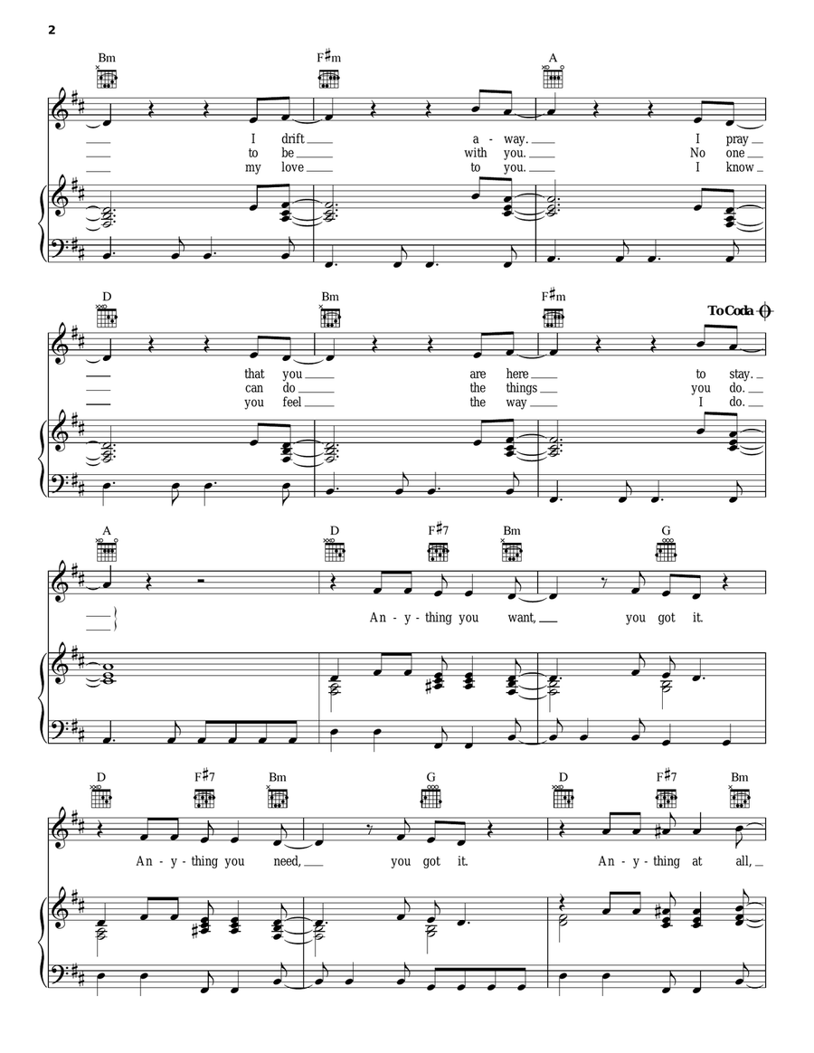 You Got It Piano, Vocal, Guitar scores gallery preview page 2