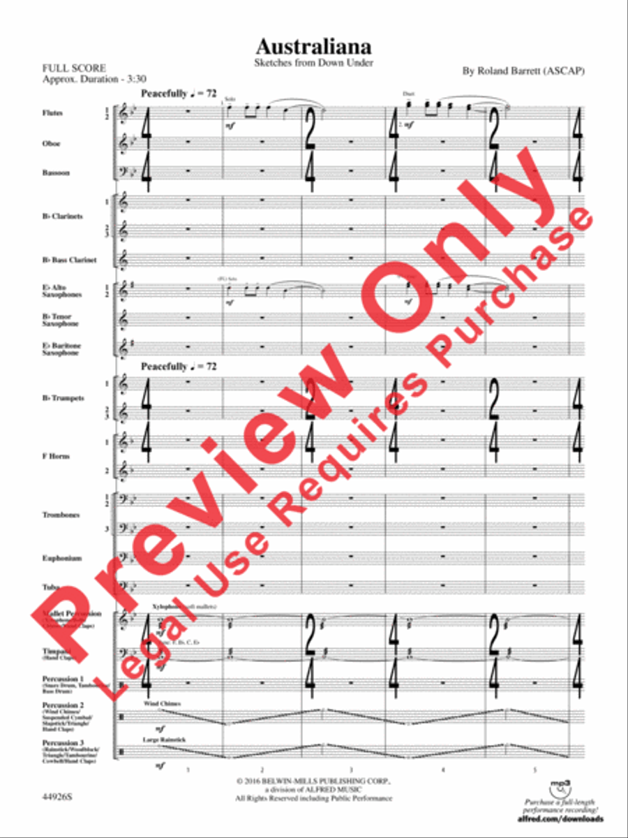 Australiana Concert Band scores gallery preview page 4